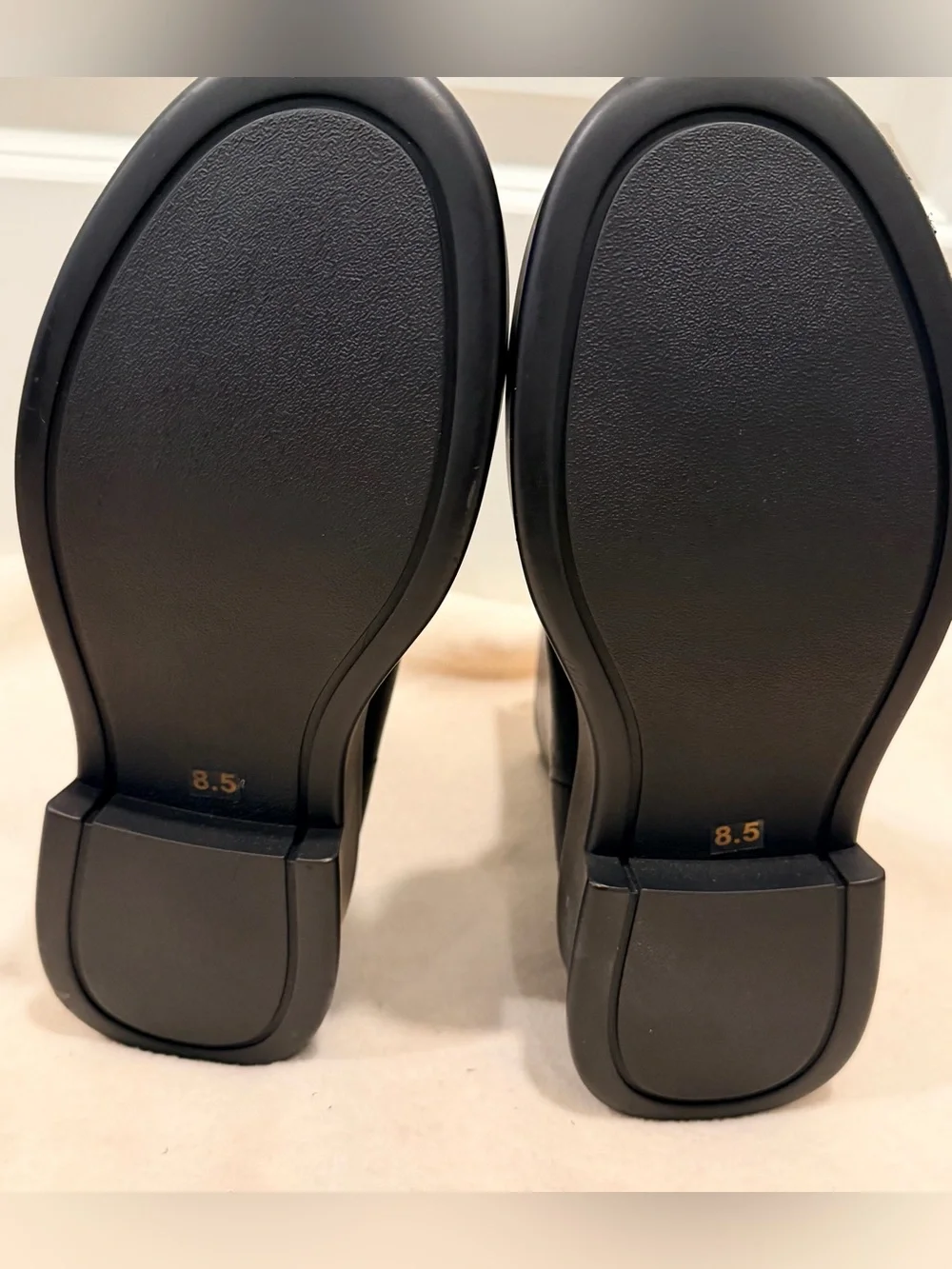 Steve Madden Jones Black Leather Front Zip Platform Ankle Boots Size 8.5 NWOB